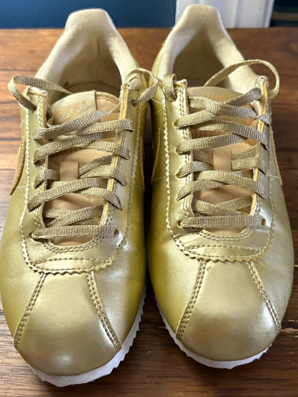 Gold Nike Cortez Sneakers